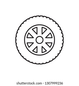 Tire icon vector flat trendy