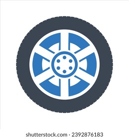Tire icon. Vector and glyph