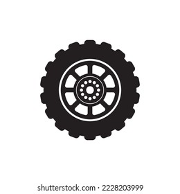 diseño del logotipo de la ilustración del vector del icono del neumático