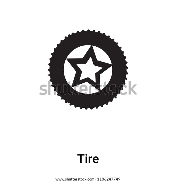 Tire icon\
vector isolated on white background, logo concept of Tire sign on\
transparent background, filled black\
symbol