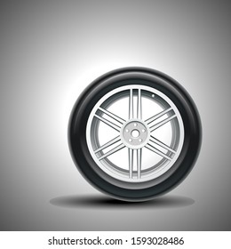 tire icon vector, vector tire with shadow isolated.