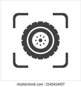 Icono de neumático estilo vector ilustración de moda en fondo blanco