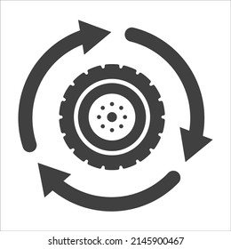 Tire icon vector style trendy illustration on white background