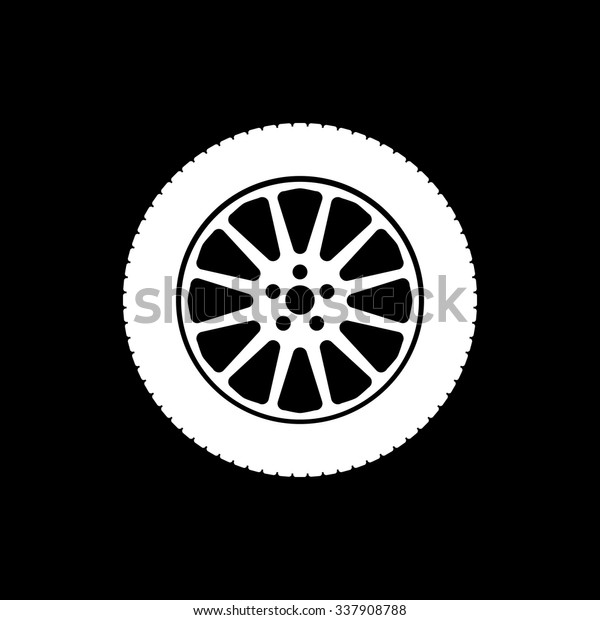 Tire Icon Wheel Symbol Flat Vector Stock Vector (Royalty Free) 337908788