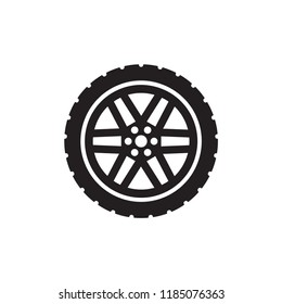 tire icon, wheel vector icon in trendy flat design 