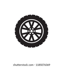 tire icon, wheel vector icon in trendy flat design 