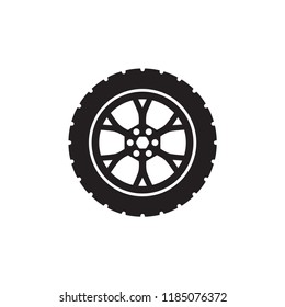 tire icon, wheel vector icon in trendy flat design 