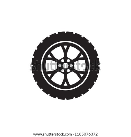 tire icon, wheel vector icon in trendy flat design 