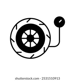 Ícone de pneu com fundo branco vetor ilustração stock