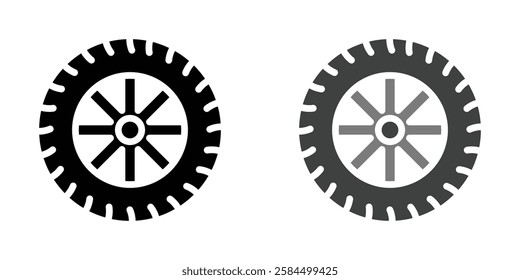 Tire icons pack in black and colored version
