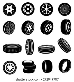 Tire icons set