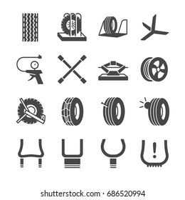 Tire icons set