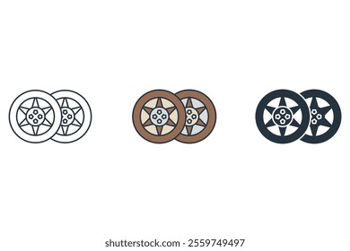 Tire icons  symbol vector elements for infographic web