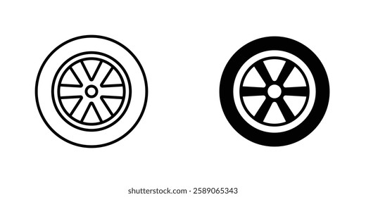Tire icons thin line illustrations designs