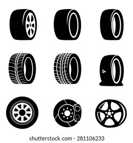 Tire icons icons vector.