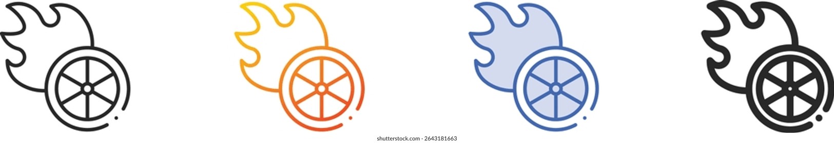 tire icon.Thin Linear, Gradient, Blue Stroke and bold Style Design Isolated On White Background