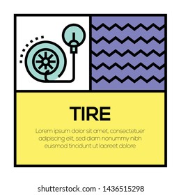 TIRE AND ILLUSTRATION ICON CONCEPT