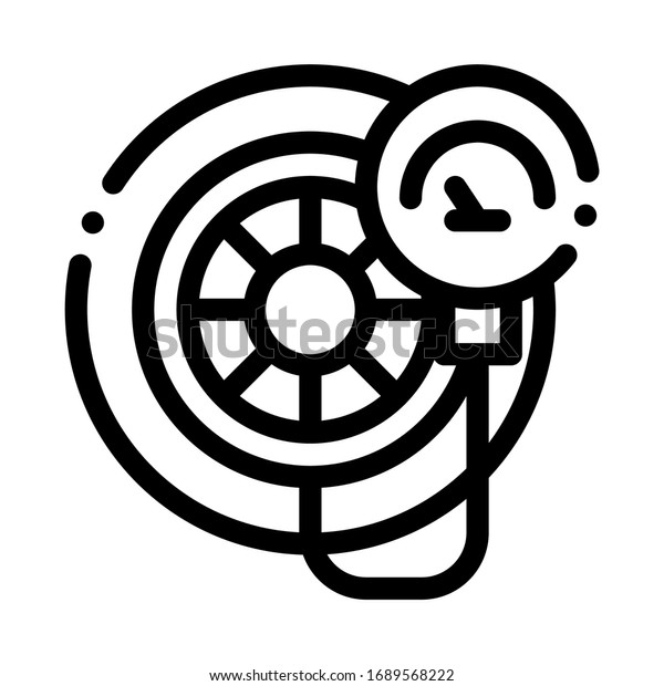 tire inflation icon vector. tire inflation\
sign. isolated contour symbol\
illustration