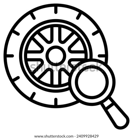 Tire Inspection icon line vector illustration
