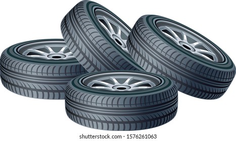 tire isolated on white background. illustration vector
