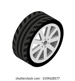 Tire Isometric 3d Vector Icon 