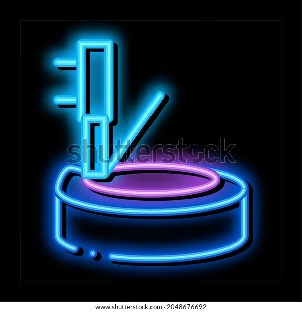tire and jack neon\
light sign vector. Glowing bright icon tire and jack sign.\
transparent symbol\
illustration