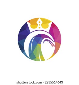 Tire king vector logo design. Crown tire logotype. 