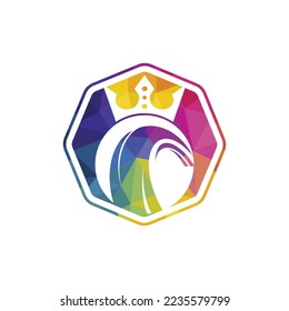 Tire king vector logo design. Crown tire logotype. 