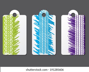 Tire label set with scribbled color background