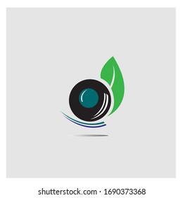 Tire and leaf symbol illustration
