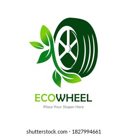 tire leaves vector logo template. Suitable for business, web, nature, vehicle and design
