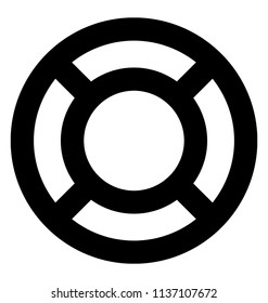 A tire like designed circe showing icon for lifebelt 