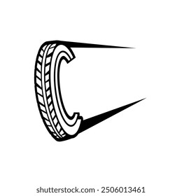 Diseño de logotipo de neumático simple en blanco y negro