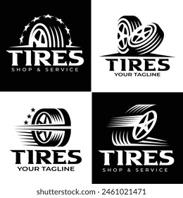 Tire Logo Design. Tyre Shop. Automotive, Car Showroom, Car Dealer Logo Design Vector
