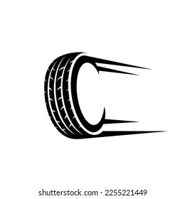 Tire logo design. Vector illustration black tire and fast. modern logo design vector icon template