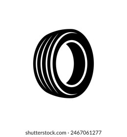 Tire logo design. Vector illustration black tire