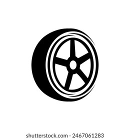 Tire logo design. Vector illustration black tire 3