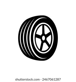 Tire logo design. Vector illustration black tire 2