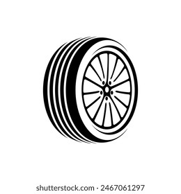 Tire logo design. Vector illustration black tire 5