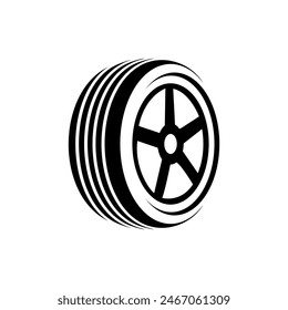 Tire logo design. Vector illustration black tire 1