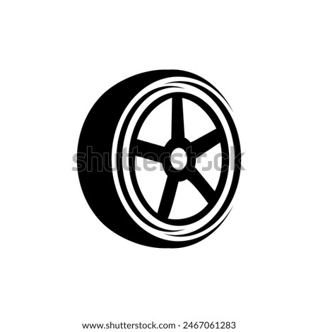 Tire logo design. Vector illustration black tire 3