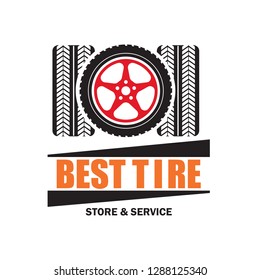 tire logo, emblems and insignia with text space for your slogan / tag line. vector illustration
