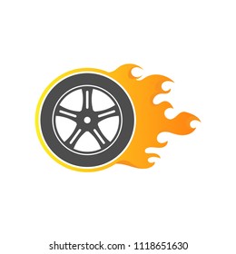 Tire logo icon fiery vector template