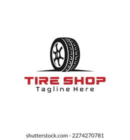 Tire logo, tire store logo design vector illustration. tire logo shop icons, car tire simple icons	