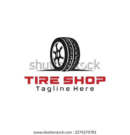 Tire logo, tire store logo design vector illustration. tire logo shop icons, car tire simple icons	
