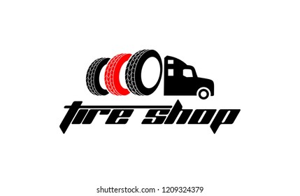 Tire logo with truck