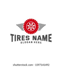 Tire logo vector icon illustration design template