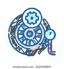 tire maintenance car mechanic doodle icon sketch vector. tire maintenance car mechanic sign. isolated symbol illustration