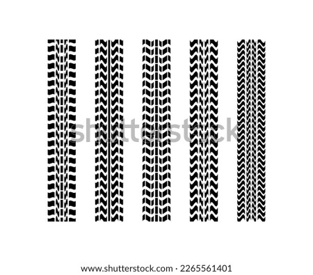 Tire mark. Tire, tread, footprint, pattern. drawing, design, example, seasonal, all-weather, spikes, characteristics, rubber quality, grip. Concept pattern. Vector illustration isolated