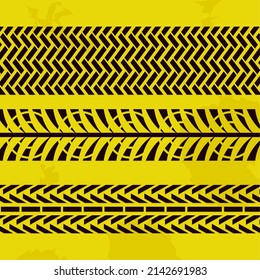 tire marks on yellow background